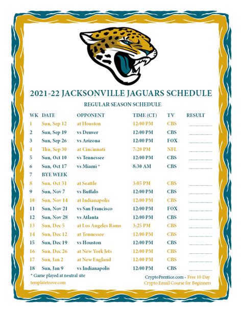 jacksonville jaguars en ligne|Jacksonville Jaguars 2021 Regular Season NFL Schedule .